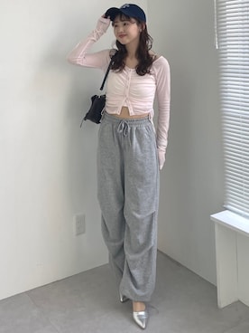 「archives（アルシーヴ）のアイテム（スウェットパンツ）」を使った、archivesさん（レディース・158cm）の春コーディネート