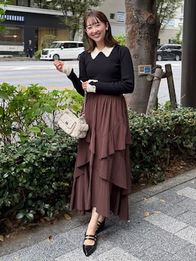 「archives（アルシーヴ）のアイテム（スカート）」を使った、archivesさん（レディース・157cm）の秋コーディネート