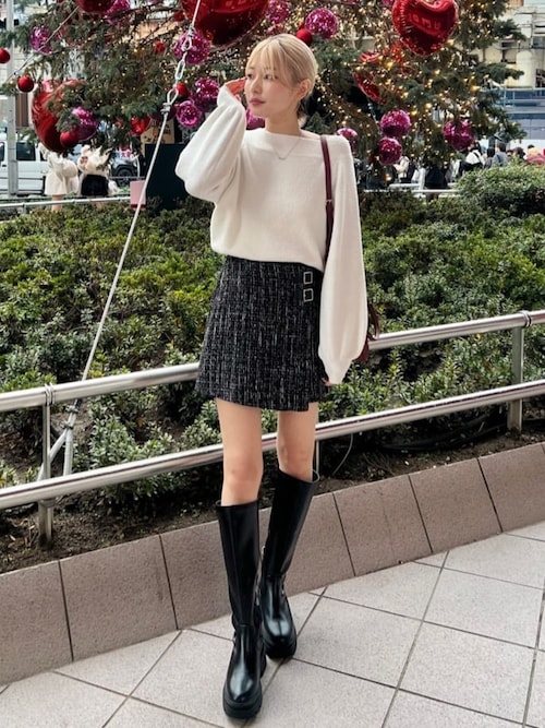 ラメマシュマロオフショルニットプルオーバー