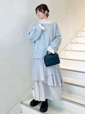 「archives（アルシーヴ）のアイテム（スカート）」を使った、archivesさん（レディース・162cm）の冬コーディネート