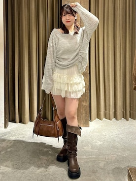 「archives（アルシーヴ）のアイテム（スカート）」を使った、archivesさん（レディース・158cm）の秋コーディネート