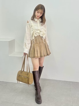 「archives（アルシーヴ）のアイテム（スカート）」を使った、archivesさん（レディース・157cm）の春コーディネート