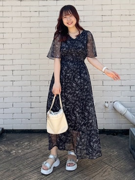 「シルバーシューズ」｜「アイテム（ワンピース/ドレス）」を使った、archivesさん（レディース・158cm）の夏コーディネート
