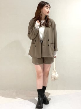 「archives（アルシーヴ）のアイテム（ジャケット/アウター）」を使った、archivesさん（骨格ウェーブ・レディース・160cm）の秋コーディネート