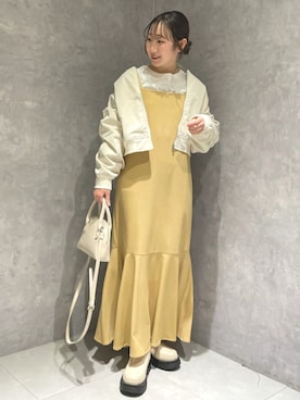 「archives（アルシーヴ）のアイテム（MA-1）」を使った、archivesさん（レディース・158cm）の春コーディネート