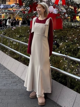 「ケーブルニット」｜「アイテム（ワンピース）」を使った、archivesさん（レディース・155cm）の冬コーディネート