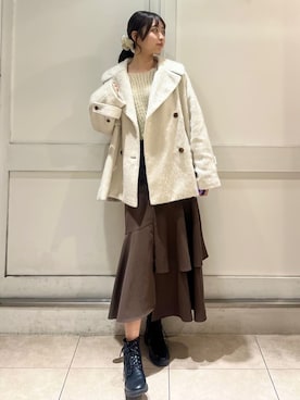 「archives（アルシーヴ）のアイテム（その他アウター）」を使った、archivesさん（レディース・166cm）の冬コーディネート