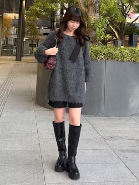 「アイテム（チュニック）」を使った、archivesさん（レディース・157cm）の冬コーディネート