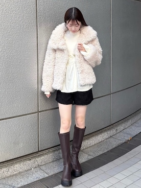 「archives（アルシーヴ）のアイテム（ジャケット/アウター）」を使った、archivesさん（レディース・157cm）の冬コーディネート