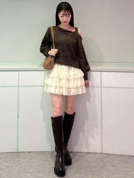 「archives（アルシーヴ）のアイテム（スカート）」を使った、archivesさん（レディース・157cm）の秋コーディネート