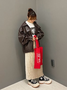 「archives（アルシーヴ）のアイテム（ブルゾン）」を使った、archivesさん（レディース・157cm）の秋コーディネート