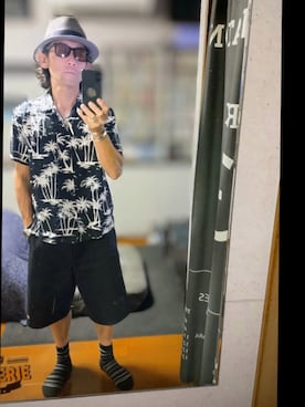 「アイテム（ハット）」を使った、RA$H-KOOさん（メンズ・174cm）の夏コーディネート