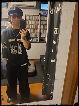 「アイテム（ウォレットチェーン）」を使った、RA$H-KOOさん（メンズ・174cm）の夏コーディネート