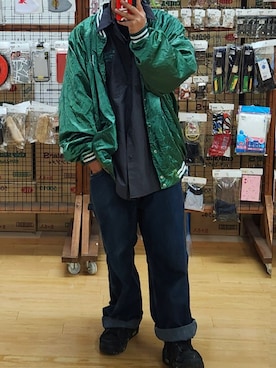 「no brand（ノーブランド）のアイテム（ナイロンジャケット）」を使った、ゆーやさん（メンズ・170cm）の春コーディネート
