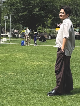 「UNITED TOKYO（ユナイテッドトウキョウ）の（WEB先行受付）DRY RAYON  ショートスリーブシャツ（シャツ/ブラウス）」を使った、Kさん（メンズ・174cm・30代）の夏コーディネート