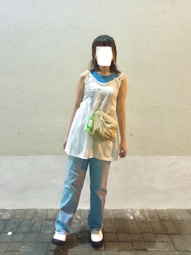 「アイテム（スニーカー）」を使った、めいちゃんさん（レディース・158cm・20代）の夏コーディネート