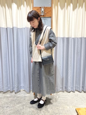 「サマンサモスモス」｜「アイテム（シャツワンピース）」を使った、みさん（レディース・162cm）の夏コーディネート