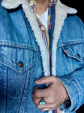 「アイテム（リング、ブルー系）」を使った、Koji Shoさん（メンズ・164cm）の秋コーディネート