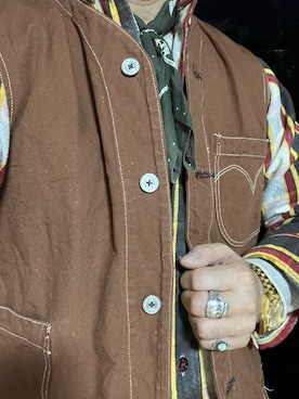 「アイテム（リング）」を使った、Koji Shoさん（メンズ・164cm）の冬コーディネート