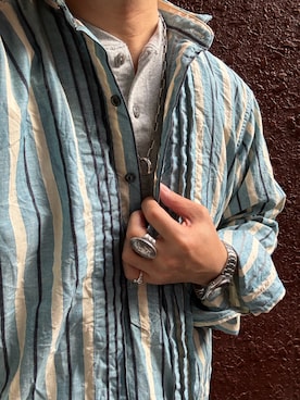 「WAREHOUSE（ウエアハウス）のアイテム（トップス）」を使った、Koji Shoさん（メンズ・164cm）の春コーディネート