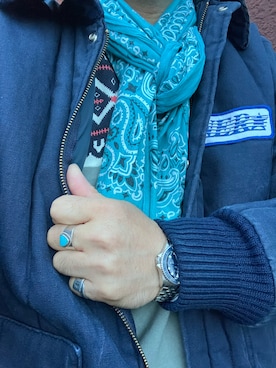 「アイテム（カバーオール）」を使った、Koji Shoさん（メンズ・164cm）の秋コーディネート