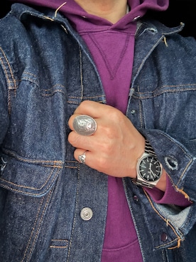 「Champion（チャンピオン）のアイテム」を使った、Koji Shoさん（メンズ・164cm）の春コーディネート