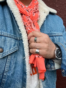 「アイテム（デニムジャケット）」を使った、Koji Shoさん（メンズ・164cm）の秋コーディネート