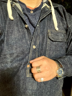 「COLUMBIAKNIT（コロンビアニット）のアイテム」を使った、Koji Shoさん（メンズ・165cm）の秋コーディネート