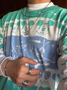 「Disney（ディズニー）のアイテム（トップス）」を使った、Koji Shoさん（メンズ・164cm）の春コーディネート