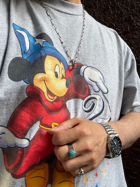 「DISNEY VINTAGE（ディズニーヴィンテージ）の'90s Made in USA🇺🇸（Tシャツ/カットソー、グレー系）」を使った、Koji Shoさん（メンズ・164cm）の夏コーディネート