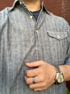 「Two Moon（トゥームーン）のアイテム」を使った、Koji Shoさん（メンズ・165cm）の秋コーディネート