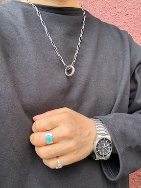 「SAINT JAMES（セントジェームス）の＜SAINT JAMES＞OUESSANT LOOSE Ⅱ/ウェッソン ルーズ Ⅱ（Tシャツ/カットソー、ブラック系）」を使った、Koji Shoさん（メンズ・164cm）の春コーディネート