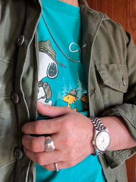 「VINTAGE（ヴィンテージ）のアイテム（ネックレス）」を使った、Koji Shoさん（メンズ・164cm）の秋コーディネート