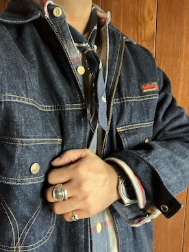 「アイテム（バンダナ/スカーフ）」を使った、Koji Shoさん（メンズ・164cm）の冬コーディネート