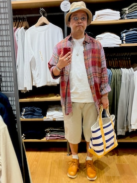 「RED WING SHOES（レッドウィング）のアイテム（ブーツ）」を使った、Koji Shoさん（メンズ・164cm）の夏コーディネート