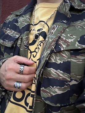 「MILITARY（ミリタリー）のMCGUIRE ARMY NAVY（民間品） MADE IN USA🇺🇸（ミリタリージャケット、ブラック系）」を使った、Koji Shoさん（メンズ・164cm）の春コーディネート
