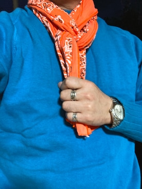 「Two Moon（トゥームーン）のアイテム」を使った、Koji Shoさん（メンズ・165cm）の秋コーディネート