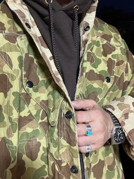 「アイテム（ミリタリージャケット）」を使った、Koji Shoさん（メンズ・164cm）の秋コーディネート