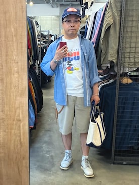 「BIG MAC（ビッグマック）のアイテム（トップス）」を使った、Koji Shoさん（メンズ・164cm）の夏コーディネート