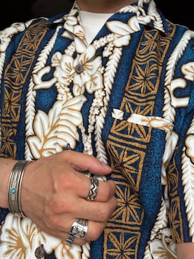 「ROYAL CREATIONSのMade in Hawaii（'90s）（シャツ/ブラウス、ブルー系）」を使った、Koji Shoさん（メンズ・164cm）の夏コーディネート
