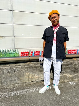 「BLUE BLUE（ブルーブルー）のアイテム（トップス）」を使った、tetsuさん（メンズ・180cm）の秋コーディネート