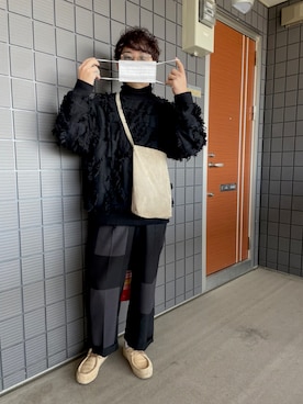 「BEAMS（ビームス）のアイテム（モカシン/デッキシューズ）」を使った、とろろさん（メンズ・172cm）の冬コーディネート