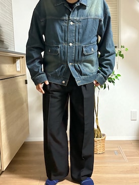 「アイテム（デニムジャケット）」を使った、Akihito Itoさん（メンズ・169cm・40代）の秋コーディネート