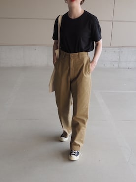 「THE SHINZONE（ザ　シンゾーン）のハイウエストチノパンツ（チノパンツ）」を使った、o...さん（レディース・157cm）の夏コーディネート