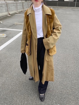 「Barbour（バブアー）のアイテム（その他アウター）」を使った、o...さん（レディース・157cm）の冬コーディネート