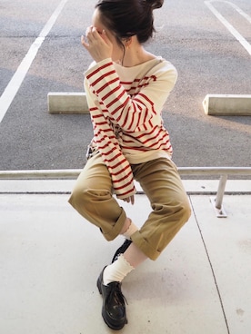 「THE SHINZONE（ザ　シンゾーン）のアイテム（チノパンツ）」を使った、o...さん（レディース・157cm）の春コーディネート