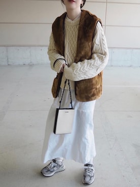 「Barbour（バブアー）のアイテム（その他アウター）」を使った、o...さん（レディース・157cm）の冬コーディネート