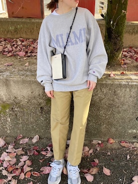 「THE SHINZONE（ザ　シンゾーン）のハイウエストチノパンツ（チノパンツ）」を使った、o...さん（レディース・157cm）の秋コーディネート