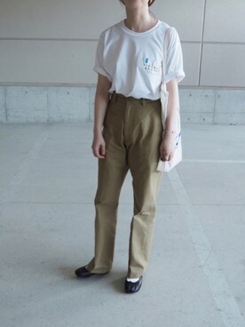 「THE SHINZONE（ザ　シンゾーン）のハイウエストチノパンツ（チノパンツ）」を使った、o...さん（レディース・157cm）の夏コーディネート