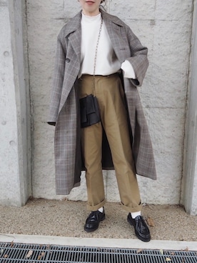 「THE SHINZONE（ザ　シンゾーン）のアイテム（チノパンツ）」を使った、o...さん（レディース・157cm）の冬コーディネート